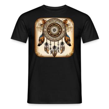 Spiritueller Traumfänger - Männer T-Shirt - Schwarz - Vorne - AI Model Male 178 light (178cm)
