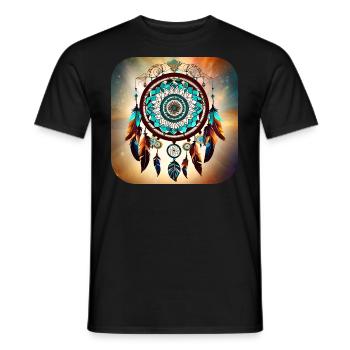 Spiritueller Traumfänger - Männer T-Shirt - Schwarz - Vorne - AI Model Male 178 light (178cm)