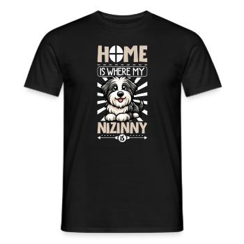 Zuhause - Polski Owczarek Nizinny - Männer T-Shirt - Schwarz - Vorne - AI Model Male 178 light (178cm)