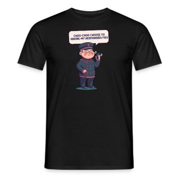 Model Railroad Choo Choose Ignore Responsibilities - Men's T-Shirt - black - Front - AI Model Male 178 light (178cm)