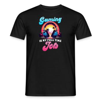 Je suis un joueur de jeux vidéo Le jeu est mon travail à plein temps - T-shirt homme - noir - Devant - AI Model Male 178 light (178cm)