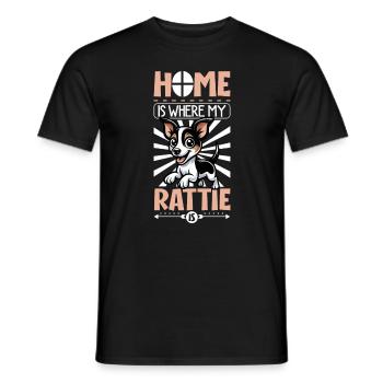 Zuhause - Rat Terrier - Männer T-Shirt - Schwarz - Vorne - AI Model Male 178 light (178cm)
