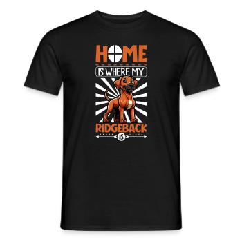 Zuhause - Rhodesian Ridgeback - Männer T-Shirt - Schwarz - Vorne - AI Model Male 178 light (178cm)