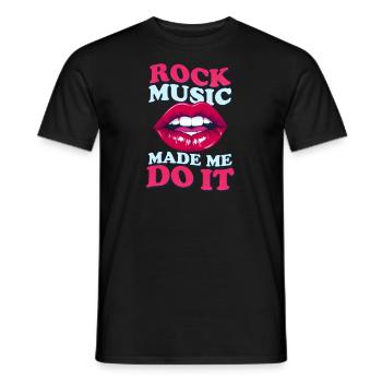 Rock Music Rock Music Made Me Do It Lips - Men's T-Shirt - black - Front - AI Model Male 178 light (178cm)