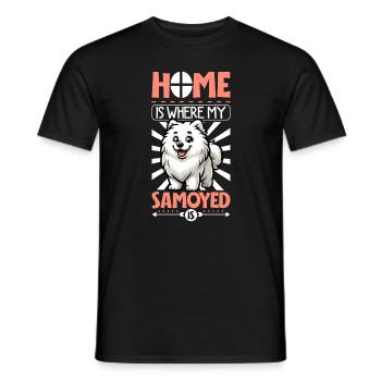 Accueil - Samoyède - T-shirt homme - noir - Devant - AI Model Male 178 light (178cm)