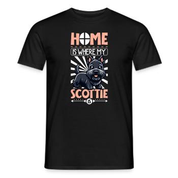 Accueil - Scottish Terrier - T-shirt homme - noir - Devant - AI Model Male 178 light (178cm)