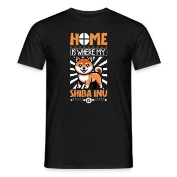 Home - Shiba Inu - Men's T-Shirt - black - Front - AI Model Male 178 light (178cm)