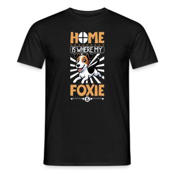 Zuhause - Glatthaar-Foxterrier - Männer T-Shirt - Schwarz - Vorne - AI Model Male 178 light (178cm)