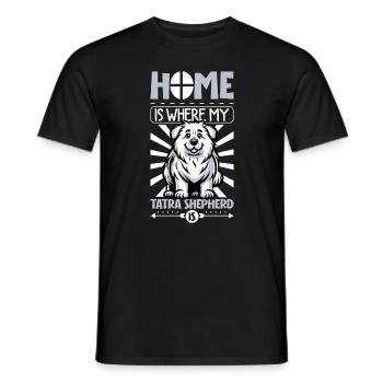 Zuhause - Polski Owczarek Podhalanski - Männer T-Shirt - Schwarz - Vorne - AI Model Male 178 light (178cm)