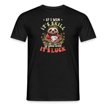 Poker Si je gagne, c’est l’habileté, vous gagnez de la chance - T-shirt homme - noir - Devant - AI Model Male 178 light (178cm)