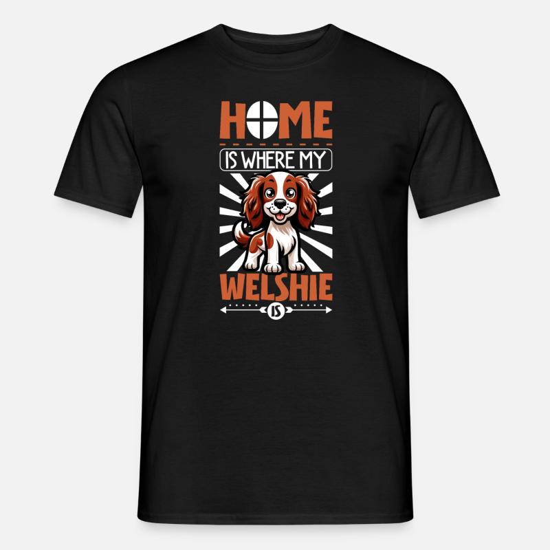 Home - Welsh Springer Spaniel - Men's T-Shirt - black