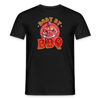 Bodybuilder BBQ Body By BBQ - Men's T-Shirt - black - Front - AI Model Male 178 light (178cm)