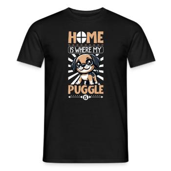 Home - Puggle - Men's T-Shirt - black - Front - AI Model Male 178 light (178cm)