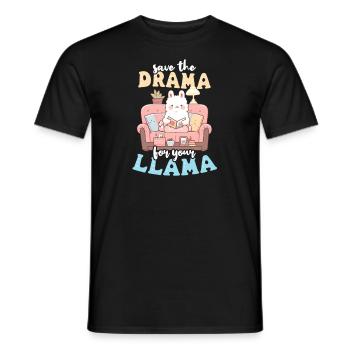L’amant du lama sauve le drame pour le lama - T-shirt homme - noir - Devant - AI Model Male 178 light (178cm)