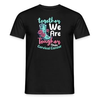 Sensibilisation au cancer du col de l’utérus Ensemble, nous sommes plus forts - T-shirt homme - noir - Devant - AI Model Male 178 light (178cm)
