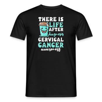 Cervical Cancer Awareness Life After Diagnosis - Men's T-Shirt - black - Front - AI Model Male 178 light (178cm)