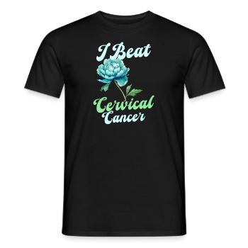 Bewusstsein für Gebärmutterhalskrebs I Gebärmutterhalskrebs besiegen - Männer T-Shirt - Schwarz - Vorne - AI Model Male 178 light (178cm)