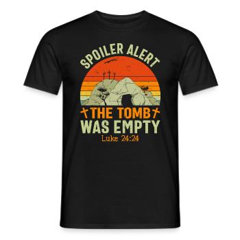 Spoiler Tomb was lerr Funny Easter Saying - Men's T-Shirt - black - Front - AI Model Male 178 light (178cm)