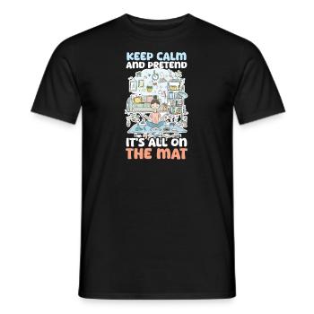 Instructeur de yoga Gardez votre calme et faites semblant de tout sur le M - T-shirt homme - noir - Devant - AI Model Male 178 light (178cm)
