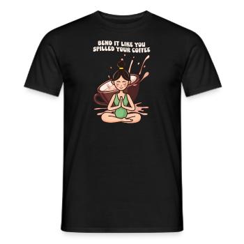 Yoga Instructor Bend It Like You Spilled Your Coff - Men's T-Shirt - black - Front - AI Model Male 178 light (178cm)