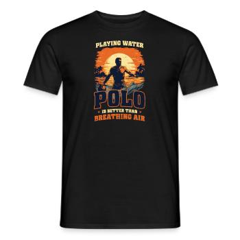 Le water-polo joue mieux que respire - T-shirt homme - noir - Devant - AI Model Male 178 light (178cm)