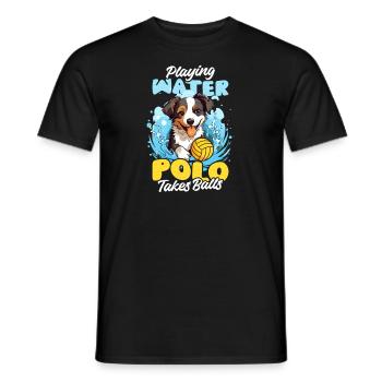 Water Polo Jouer au polo prend des balles - T-shirt homme - noir - Devant - AI Model Male 178 light (178cm)