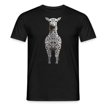 Alpaca Mandala Animal Art Graphic Llama - Men's T-Shirt - black - Front - AI Model Male 178 light (178cm)