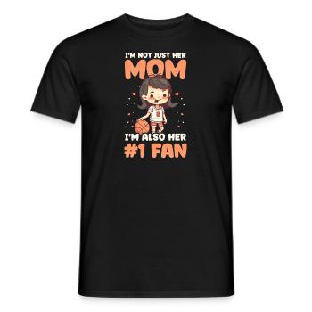 Basketball-Mama ist nicht nur ihre Mutter Fan Nummer eins - Männer T-Shirt - Schwarz - Vorne - AI Model Male 178 light (178cm)