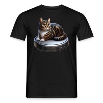 Vacuum Cleaner Driver Kitten Lover - Men's T-Shirt - black - Front - AI Model Male 178 light (178cm)