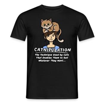 Catnipulation Technique Of Kitten Lover Cute Cat - Men's T-Shirt - black - Front - AI Model Male 178 light (178cm)