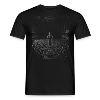 Astronaut Drawing Art Nature Graphic Motif Astron - Men's T-Shirt - black - Front - AI Model Male 178 light (178cm)