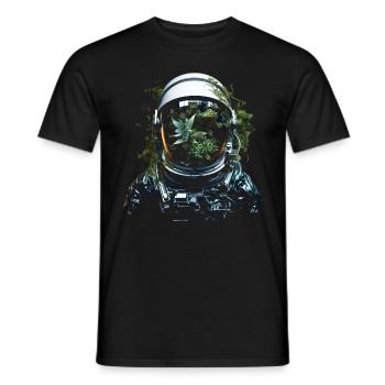 Astronaut Plants Art Graphic Motif Astronaut - Men's T-Shirt - black - Front - AI Model Male 178 light (178cm)