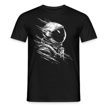 Astronaut Drawing Art Graphic Motif Astronaut - Men's T-Shirt - black - Front - AI Model Male 178 light (178cm)