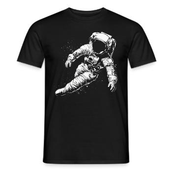Astronaut Illustration Artwork Graphic Motif Astr - Men's T-Shirt - black - Front - AI Model Male 178 light (178cm)