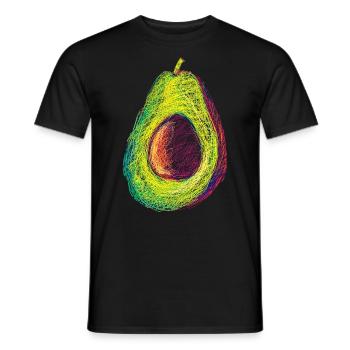 Avocado Zeichnung Kunst Buntes Grafikmotiv Avocado - Männer T-Shirt - Schwarz - Vorne - AI Model Male 178 light (178cm)