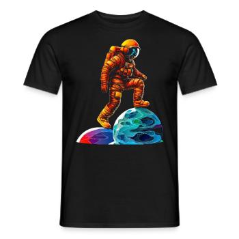 Astronaut Geometric Art Colorful Motif Astronaut - Men's T-Shirt - black - Front - AI Model Male 178 light (178cm)