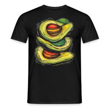 Avocado Colorful Art Drawing Print Graphic Avocado - Men's T-Shirt - black - Front - AI Model Male 178 light (178cm)