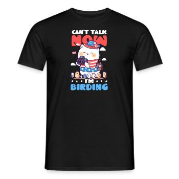 L'observateur d'oiseaux ne peut pas parler, j'observe les oiseaux - T-shirt homme - noir - Devant - AI Model Male 178 light (178cm)