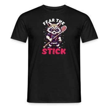 Lacrosse Trainer Fear Stick Racoon - Männer T-Shirt - Schwarz - Vorne - AI Model Male 178 light (178cm)