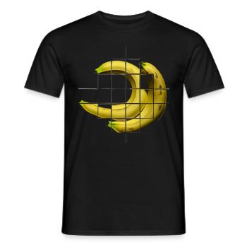 Banana Illustration Art Graphic Motif Banana - Men's T-Shirt - black - Front - AI Model Male 178 light (178cm)