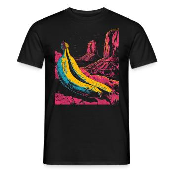 Banana, Nature, Art, Fruit, Graphic, Motif, Banana - Men's T-Shirt - black - Front - AI Model Male 178 light (178cm)