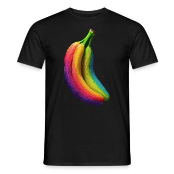 Banana Pixel Artwork Fruit Colorful Graphic Banana - Men's T-Shirt - black - Front - AI Model Male 178 light (178cm)