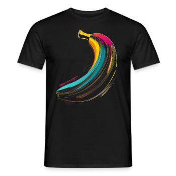Banana Colorful Fruit Art Illustration Graphic Banana - Men's T-Shirt - black - Front - AI Model Male 178 light (178cm)