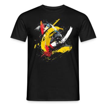 Banana Illustration Art Fruit Colorful Graphic Banana - Men's T-Shirt - black - Front - AI Model Male 178 light (178cm)