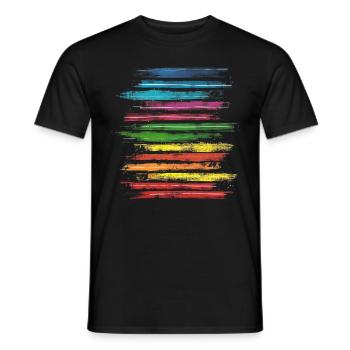 Book Colorful Art Painting Graphic Motif Book - Men's T-Shirt - black - Front - AI Model Male 178 light (178cm)