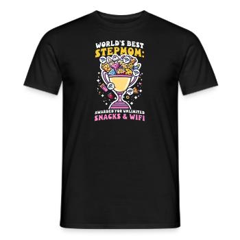 Muttertag Stiefmutter erhält unbegrenzte Snacks WLAN - Männer T-Shirt - Schwarz - Vorne - AI Model Male 178 light (178cm)
