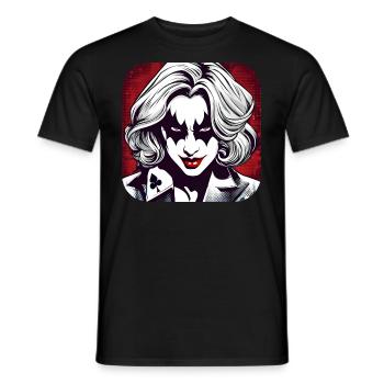 Cooles Harlequin Poker Gothic Mädchen - Männer T-Shirt - Schwarz - Vorne - AI Model Male 178 light (178cm)