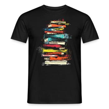 Livre Peinture Illustration Graphique Coloré - T-shirt homme - noir - Devant - AI Model Male 178 light (178cm)