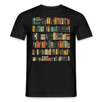 Livre Coloré Art Texte Motif Graphique Livre - T-shirt homme - noir - Devant - AI Model Male 178 light (178cm)