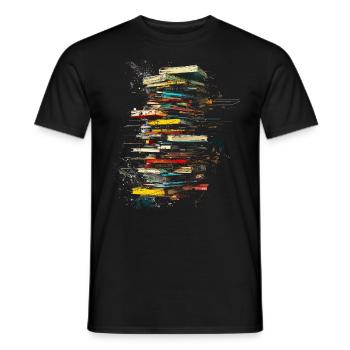 Book Abstract Art Drawing Painting Graphic Book - Men's T-Shirt - black - Front - AI Model Male 178 light (178cm)